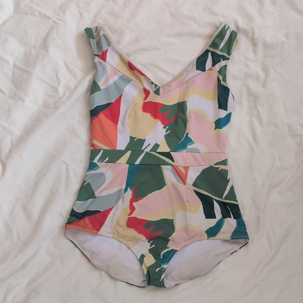 Seea White and Green Swimsuit